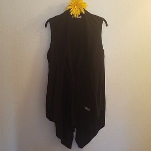 Black Sleeveless Cardigan